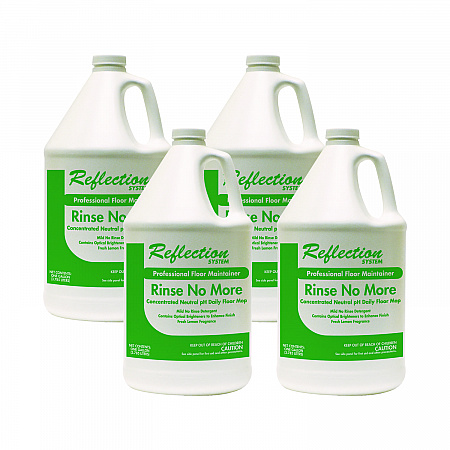 Rinse-No-More Floor Cleaner, Lemon Scent, 1 gal, Bottle, 4/Carton (445)