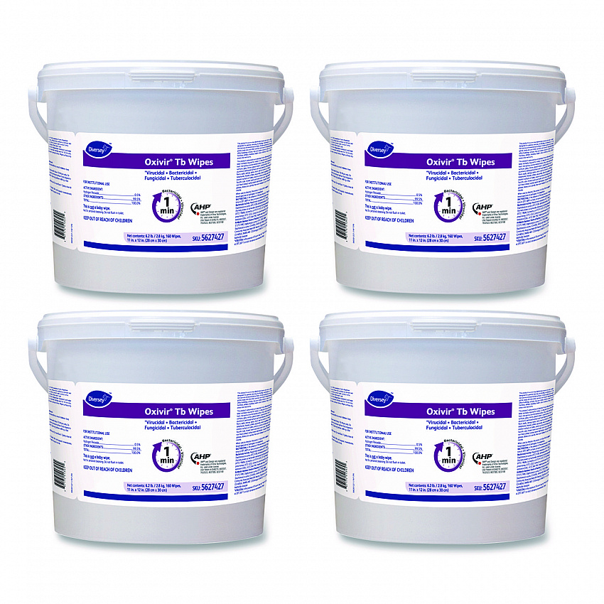 Oxivir TB Disinfectant Wipes, 11 x 12, White, 160/Bucket, 4 Buckets/Carton (5627427)