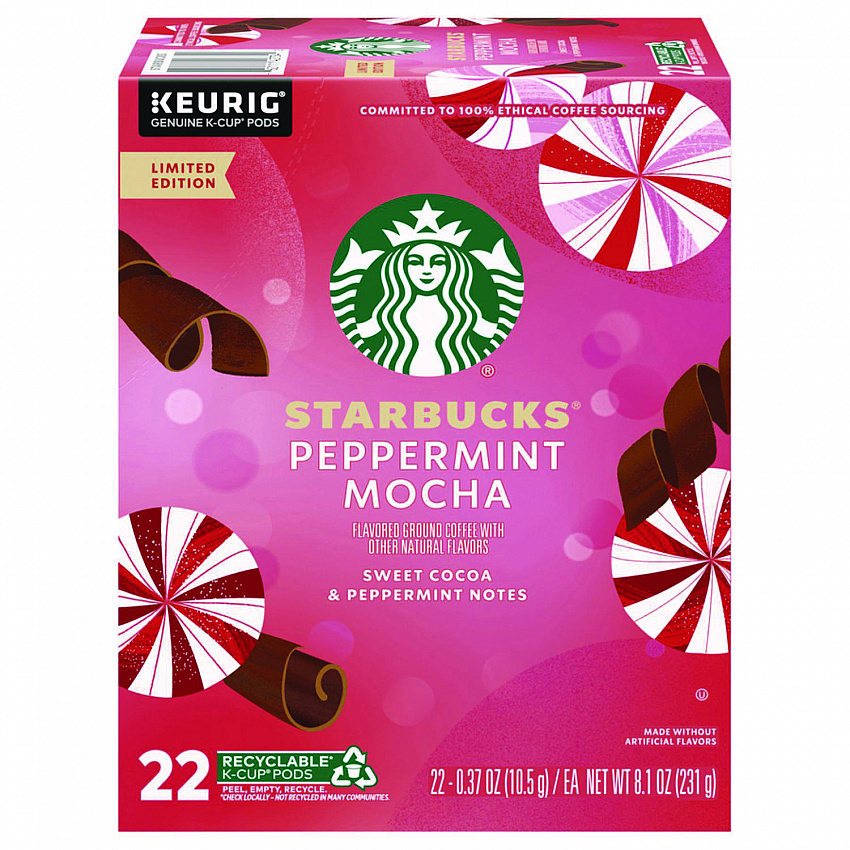 Peppermint Mocha K-Cup, 22/Box, 4/Carton (12437832CT)
