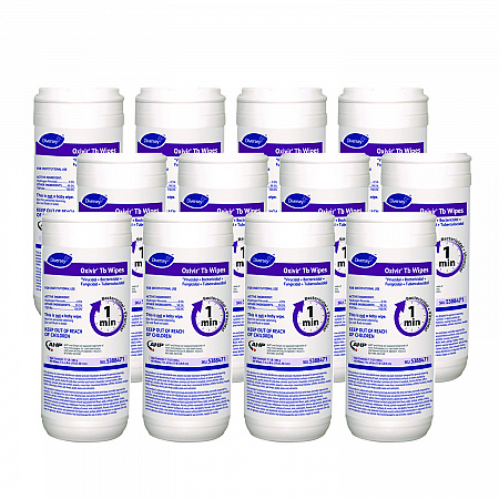 Oxivir TB Disinfectant Wipes, 7 x 6, White, 60/Canister, 12 Canisters/Carton (5388471)