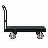 Resin Platform Truck, 1,600 lb Capacity, 24.25 x 52.25 x 41, Black (PDPT2448)