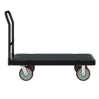 Resin Platform Truck, 1,600 lb Capacity, 24.25 x 52.25 x 41, Black (PDPT2448)