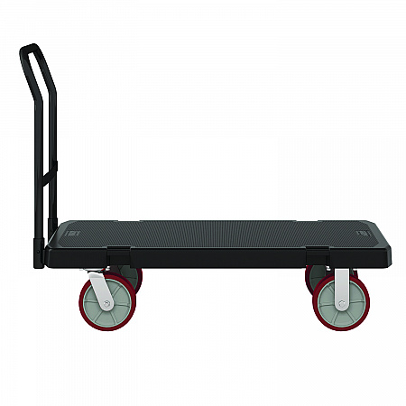 Resin Platform Truck, 1,600 lb Capacity, 24.25 x 52.25 x 41, Black (PDPT2448)