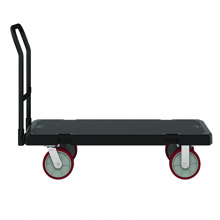 Resin Platform Truck, 1,600 lb Capacity, 24.25 x 52.25 x 41, Black (PDPT2448)