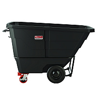 1 cu yd Heavy Duty Tilt Truck, Forkliftable Frame, 2,200 lb Capacity, Black/Red (RMTTHD100)