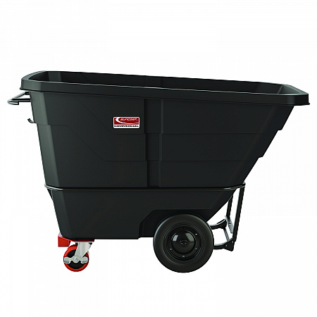 1 cu yd Heavy Duty Tilt Truck, Forkliftable Frame, 2,200 lb Capacity, Black/Red (RMTTHD100)