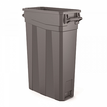 23 Gallon Resin Slim Trash Can, Plastic, Gray (TCNH2030)