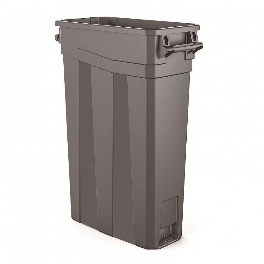 23 Gallon Resin Slim Trash Can, Plastic, Gray (TCNH2030)