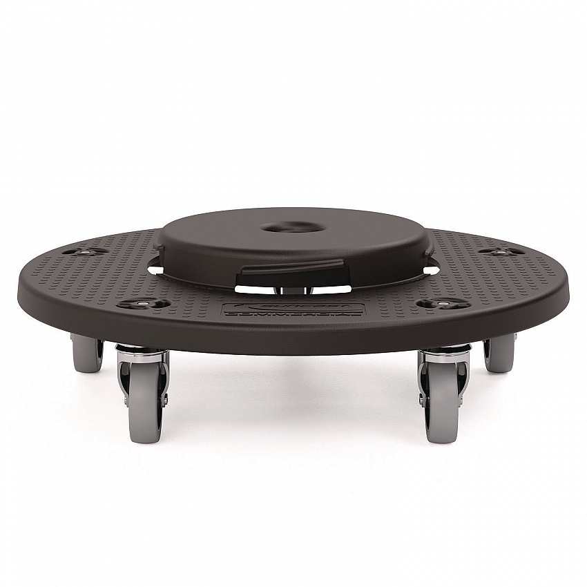 Utility Trash Can Dolly, 350 lb Capacity, 20.75" x 6.5", Black, 2/Pack (TCUDOLLY2A)