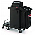 High Security Housekeeping Cart, Plastic, 1 Shelf, 3 Bins, 23.19 x 53.23 x 53.02, Black (CCH255A)