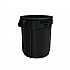 Vented Round Brute Container, 32 gal, Plastic, Black, 6/Carton (1867531CT)