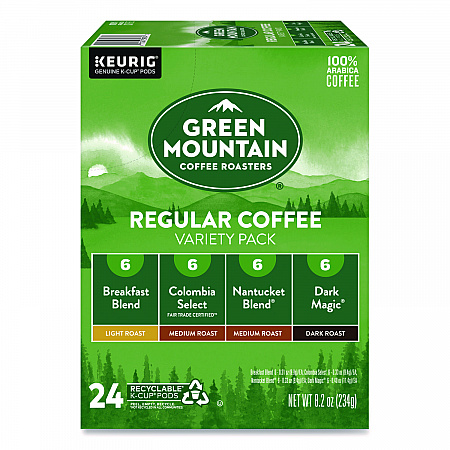 Regular Variety Pack Coffee K-Cups, Assorted Flavors, 24/Box (9974)