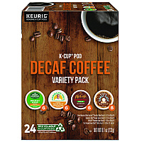 Decaf Variety Coffee K-Cups, Assorted Flavors, 0.38 oz K-Cup, 24/Box (9977)
