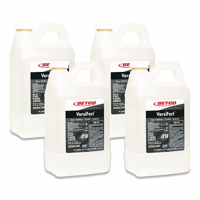 VersiFect FastDraw Cleaner Disinfectant, Fresh Scent, 2 L Bottle, 4/Carton (38204700)