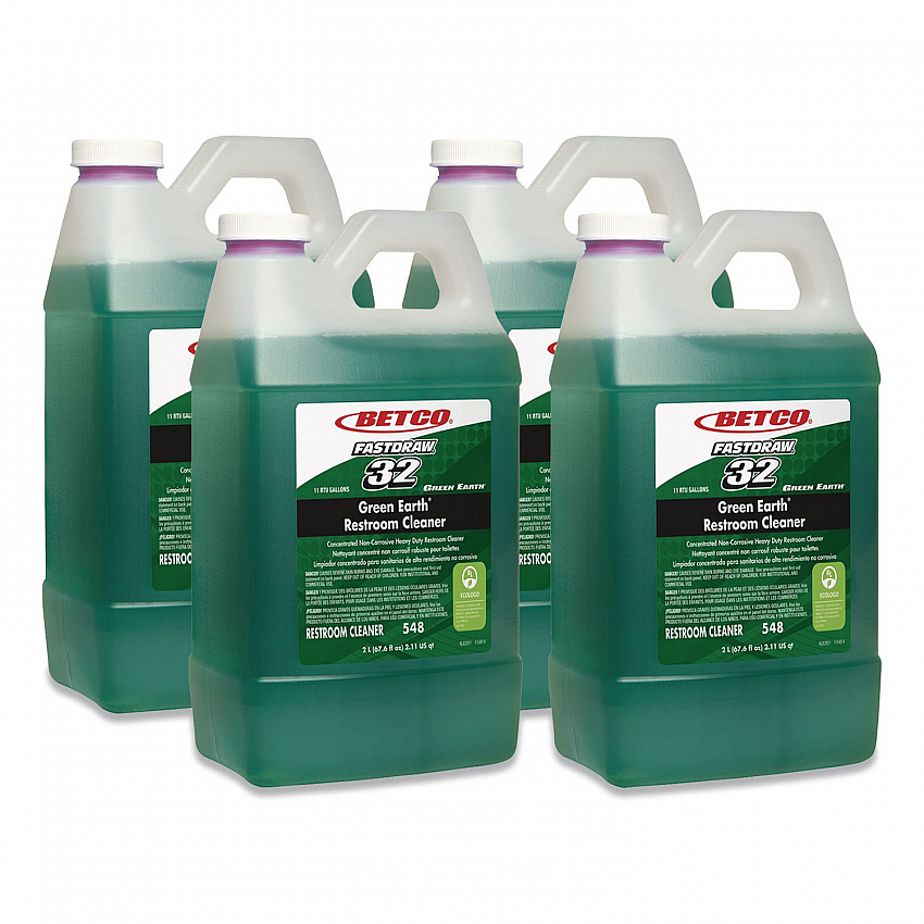 FastDraw 32 Green Earth Restroom Cleaner, Citrus Floral Scent, 2 L Bottle, 4/Carton (5484700)