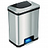 Step Pedal-Sensor Trash Can, 13 gal, Plastic/Stainless Steel, Silver/Black (HLS13SB)