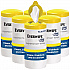 Everwipe by Tork Disinfectant Wipe Canisters, 1-Ply, 7 x 7, Lemon, White, 75 Sheets/Canister, 6/Carton (192820)
