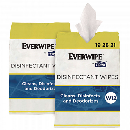 Disinfectant Wipe Jumbo Rolls, 1-Ply, 8 x 6, Lemon, White, 800 Sheets, 2/Carton (192821)