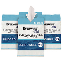Surface Cleaning Wet Wipe, 1-Ply, 6 x 6, Lemon, White, 900 Sheets, 4/Carton (192830)