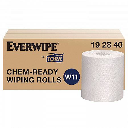 Chem-Ready Wiping Rolls, 1-Ply, 12 x 5.25, White, 180 Sheets, 6 Rolls/Carton (192840)