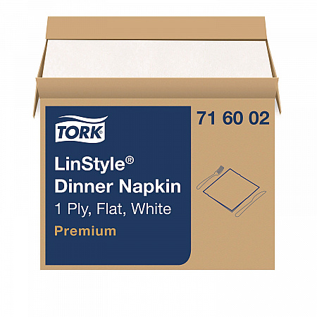 LinStyle Dinner Napkin, 1-Ply, 15 x 16, White, 1,000/Carton (716002)