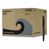 Heavyweight Wrapped Polystyrene Cutlery, Knife, Plastic, Black, 1,000/Carton (KNIHWPSBIW)