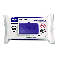 Super Sani-Cloth Germicidal Disposable Wipes, Large, 1-Ply, 8.2 x 9.8, Unscented, White, 80/Pack (A22480)