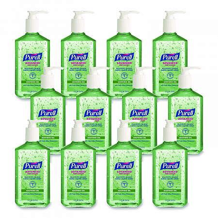 Advanced Hand Sanitizer Soothing Gel, 12 oz Pump Bottle, Fresh Scent, 12/Carton (363912CT)