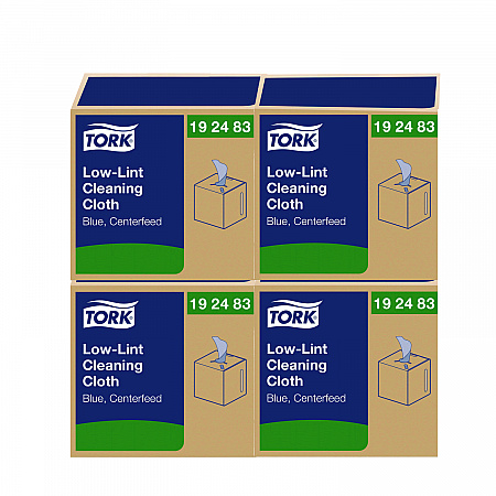 Low-Lint Cleaning Cloths, 1-Ply, 15 x 15, Blue, 240 Sheets, 4 Boxes/Carton (192483)