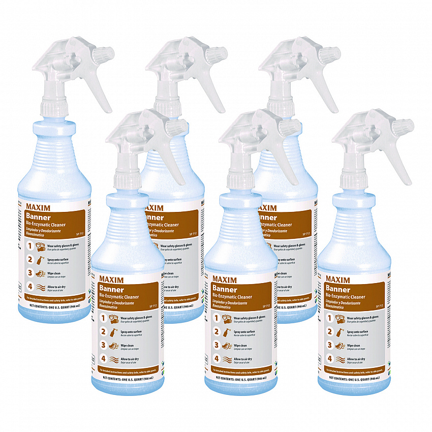 Banner Bio-Enzymatic Cleaner, Safe-to-Ship, Fresh Scent, 32 oz Bottle, 6/Carton (07120086)