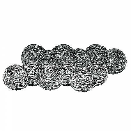 Stainless Steel Scrubber, Medium Size, Steel Gray, 72/Carton (35)