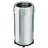 Open Top Trash Can with Wheels, Round, 16 gal, Plastic/Stainless Steel, Silver (HLS16STRM)