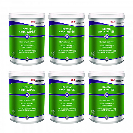 Kresto KWIK-WIPES, Cloth, 1-Ply, 7.9 x 5.7, Citrus, White, 70/Pack, 6 Packs/Carton (KKW70W)