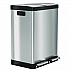Fire-Resistant Step Pedal Trash Can and Recycle Bin, 16 gal, Plastic/Stainless Steel, Silver (HLSS16RFR)
