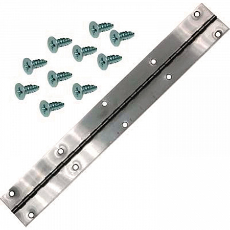 Hinge with Hardware for Container, 1.5 x 18 x 0.5, Gray (FG3975L90000)
