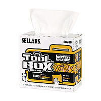 TOOLBOX WaterWeave T600 Wipers, 1-Ply, 8.27 x, 16.5, White, 126 Sheets/Box, 10 Boxes/Carton (68200)