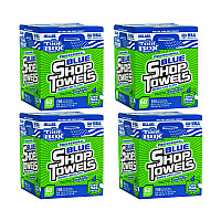 TOOLBOX Blue Shop Towels, 1-Ply, 10 x 12, Blue, 200 Sheets/Box, 4 Boxes/Carton (55202)