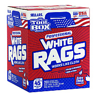 TOOLBOX White Rags, 1-Ply, 9.8 x 12, White, 200 Sheets/Box, 6 Boxes/Carton (58202)