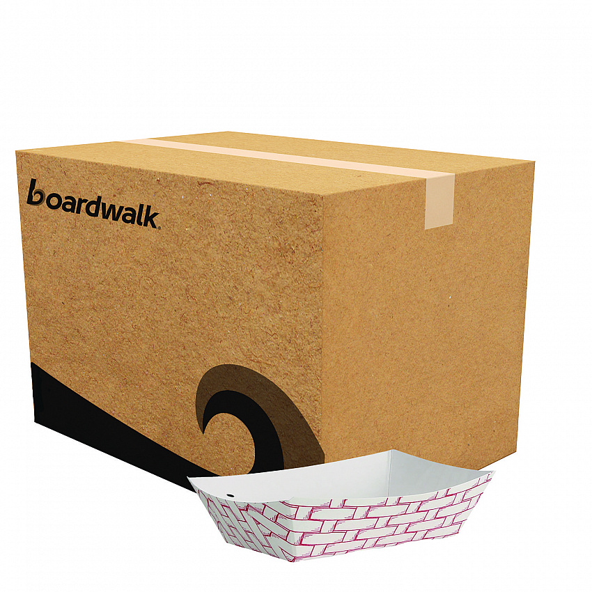 Paper Food Baskets, 0.25 lb Capacity, 2.69 x 4 x 1.05, Red/White, 1,000/Carton (30LAG025)