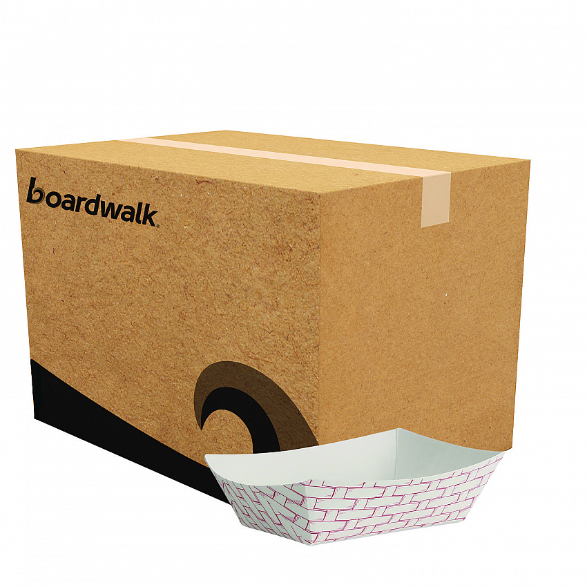 Paper Food Baskets, 0.5 lb Capacity, Red/White, 1,000/Carton (30LAG050)
