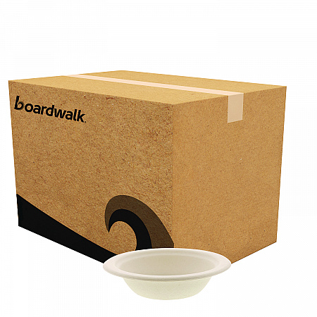 Bagasse PFAS-Free Dinnerware, Round Bowl, Sugarcane, 12 oz, Tan, 1,000/Carton (BOWL12NPFA)