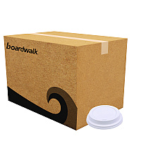 Deerfield Hot Cup Lids, Fits 10 oz to 20 oz Boardwalk Deerfield Hot Cups, Plastic, White, 50/Pack, 20 Packs/Carton (DEERHLIDW)
