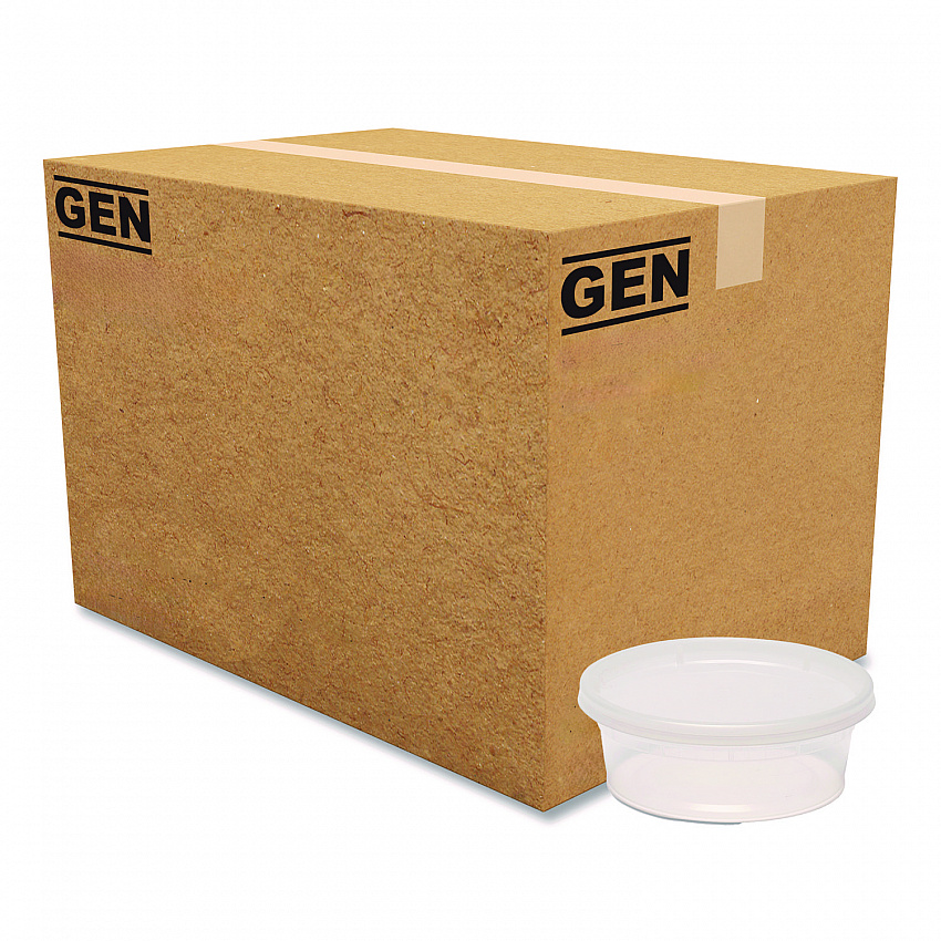 Plastic Deli Container with Lid, 8 oz, Clear, Plastic, 240/Carton (DELI8OZ)