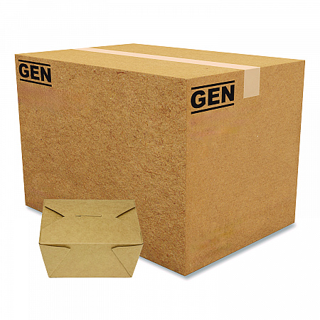 Reclosable Kraft Take-Out Box, 30 oz, 5.06 x 4.27 x 2.4, Brown, Paper, 450/Carton (PAPERBOX1)