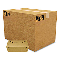 Reclosable Kraft Take-Out Box, 76 oz, 8.58 x 6.28 x 2.4, Brown, Paper, 200/Carton (PAPERBOX3)
