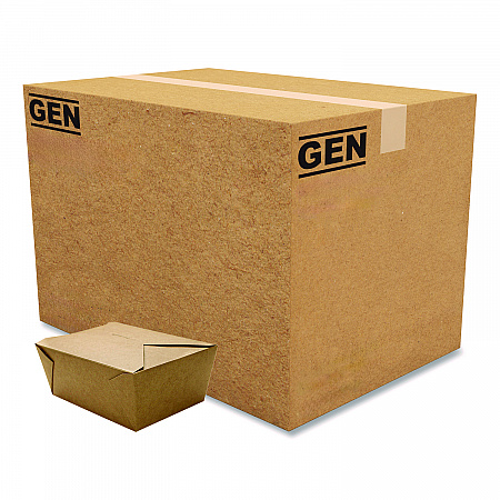 Reclosable Kraft Take-Out Box, 110 oz, 8.93 x 6.65 x 3.5, Brown, Paper, 160/Carton (PAPERBOX4)