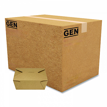 Reclosable Kraft Take-Out Box, 48 oz, 6.93 x 5.62 x 2.4, Brown, Paper, 300/Carton (PAPERBOX8)