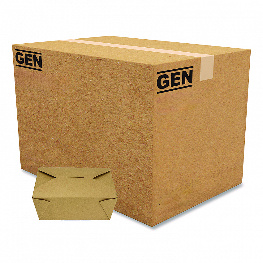 Reclosable Kraft Take-Out Box, 48 oz, 6.93 x 5.62 x 2.4, Brown, Paper, 300/Carton (PAPERBOX8)