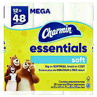 Essentials Soft Bathroom Tissue, Septic Safe, 2-Ply, White, 330 Sheets/Roll, 12 Rolls/Pack, 4 Packs/Carton (03154)