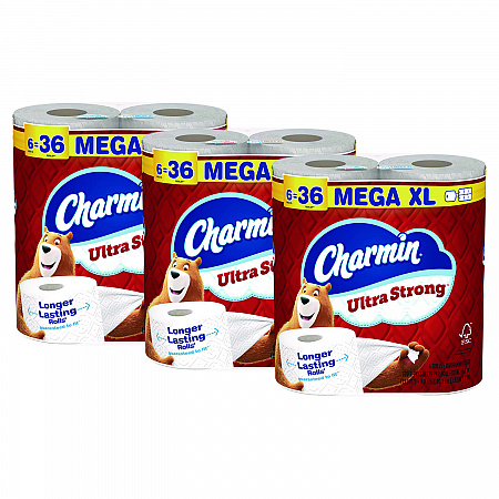 Ultra Strong Bathroom Tissue, Septic Safe, 2-Ply, White, 330 Sheets/Roll, 6 Rolls/Pack, 3 Packs/Carton (13449)